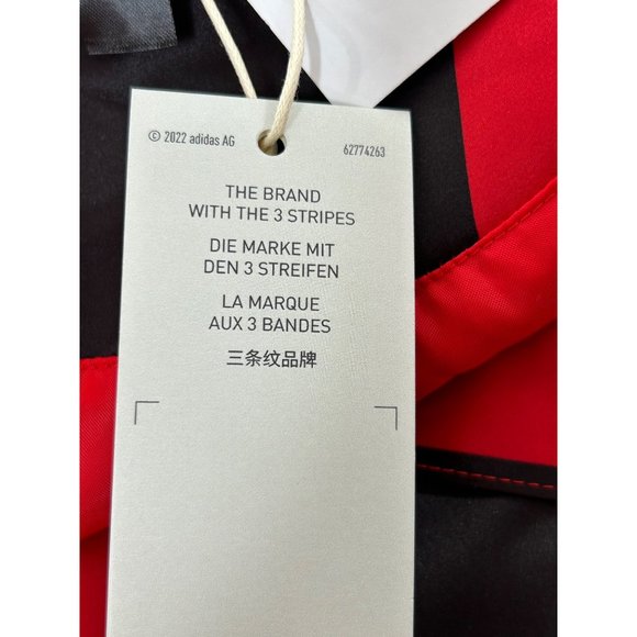 Adidas Men’s Satin Coaches Track Jacket XS Red Black Stripes HS3302 10/22 - Picture 12 of 16